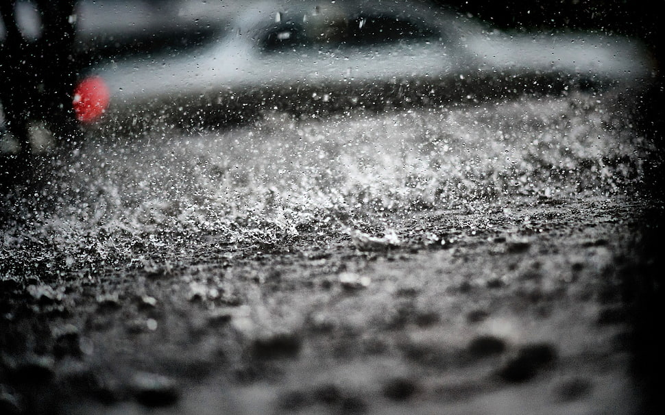 rain drop on street HD wallpaper